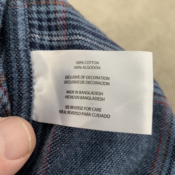 Eddie Bauer Shirt Mens Sz XXL Blue Plaid Flannel Woven Long Sleeve Button Up - Picture 4 of 6